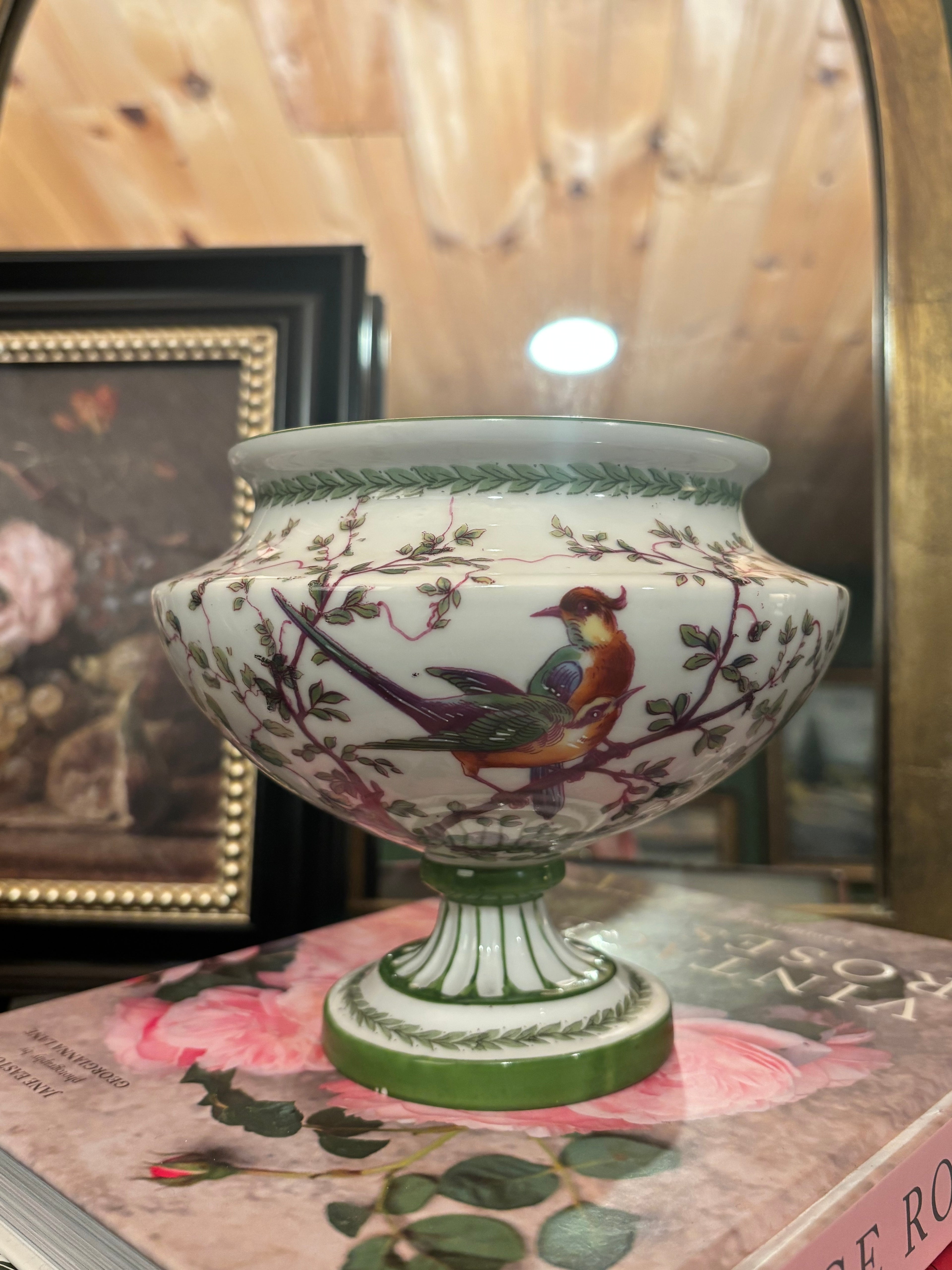 Victoria Austria Exotic Birds Porcelain Compote Bowl