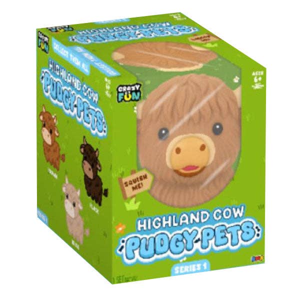 RMS® Crazy Fun™ Highland Cow Pudgy Pets Squishy Assorted Colors