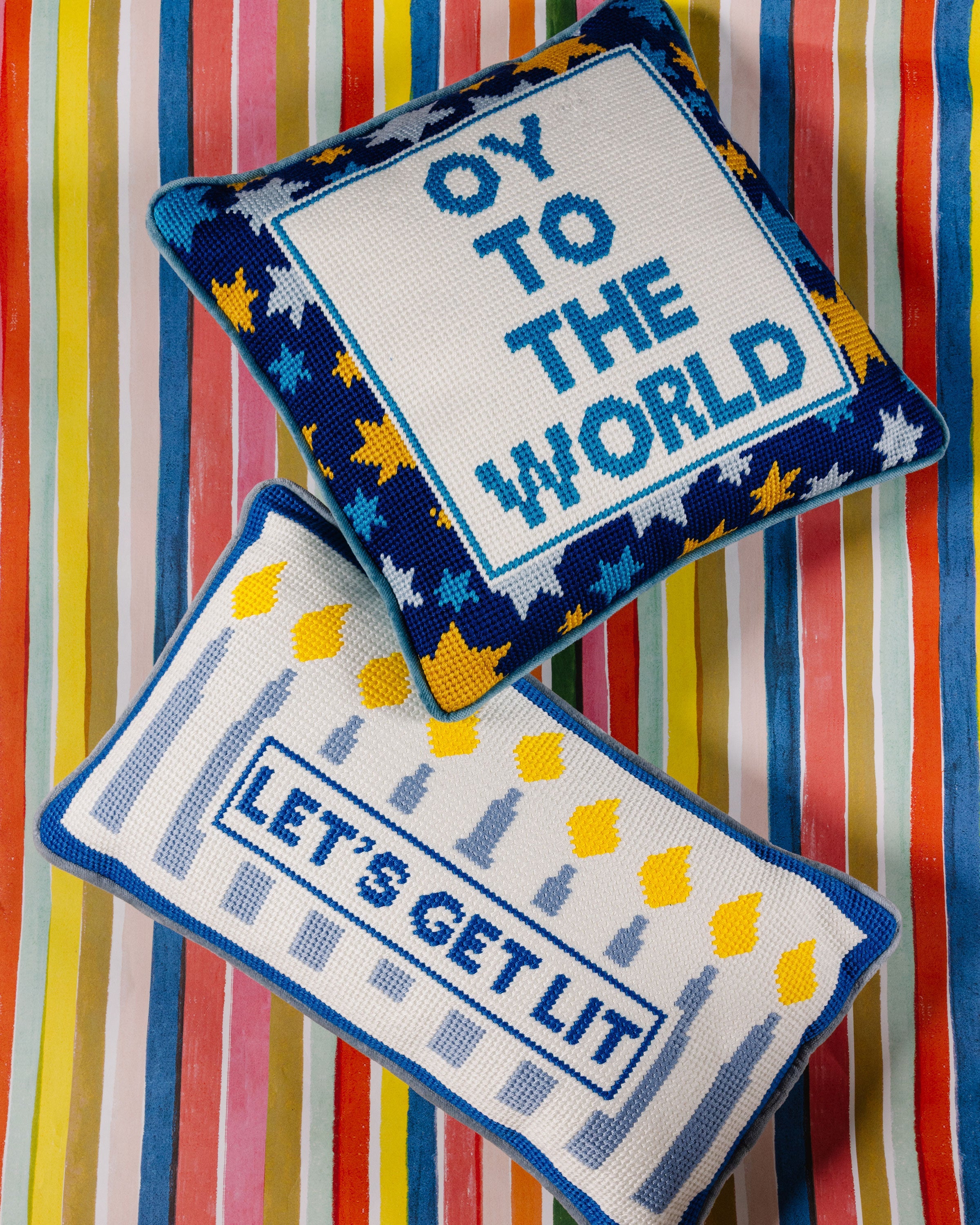 Let's Get Lit Needlepoint Pillow