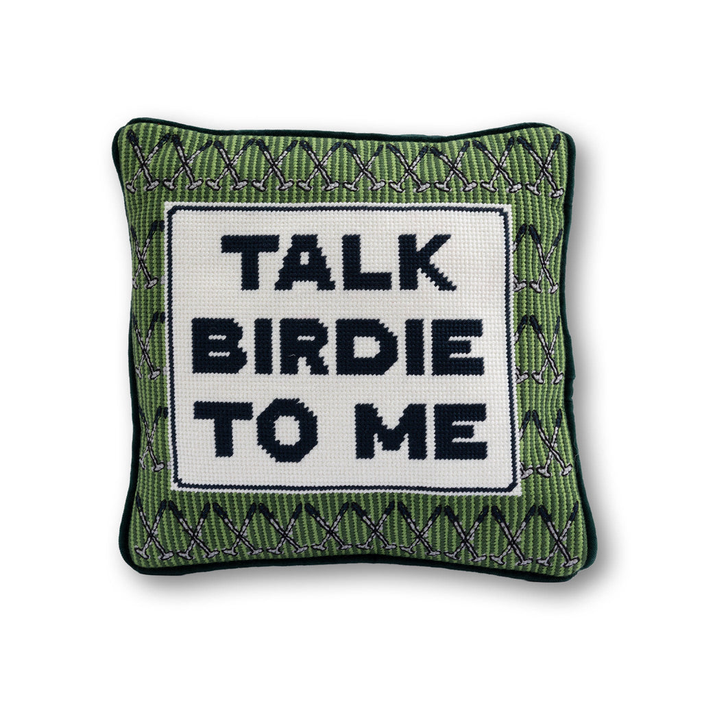 Talk Birdie To Me Needlepoint Pillow
