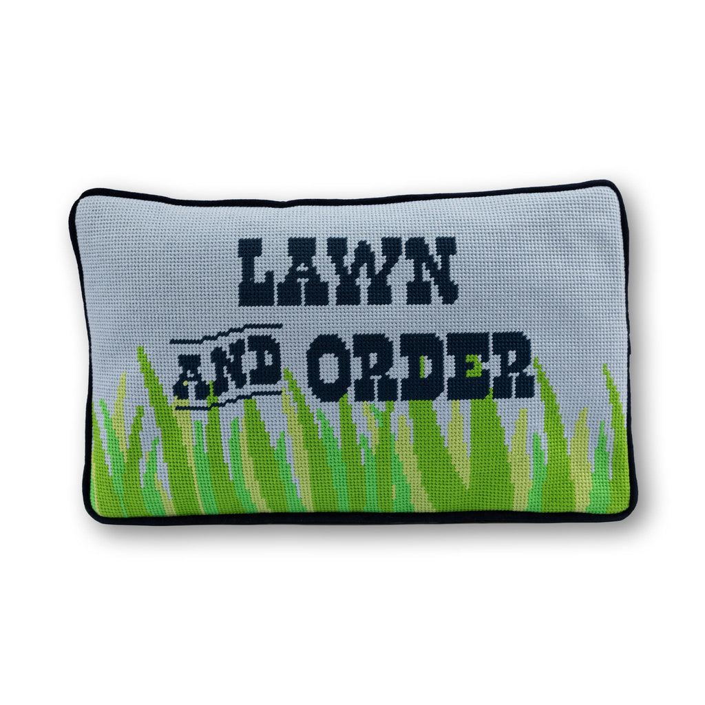 Lawn & Order Needlepoint Pillow