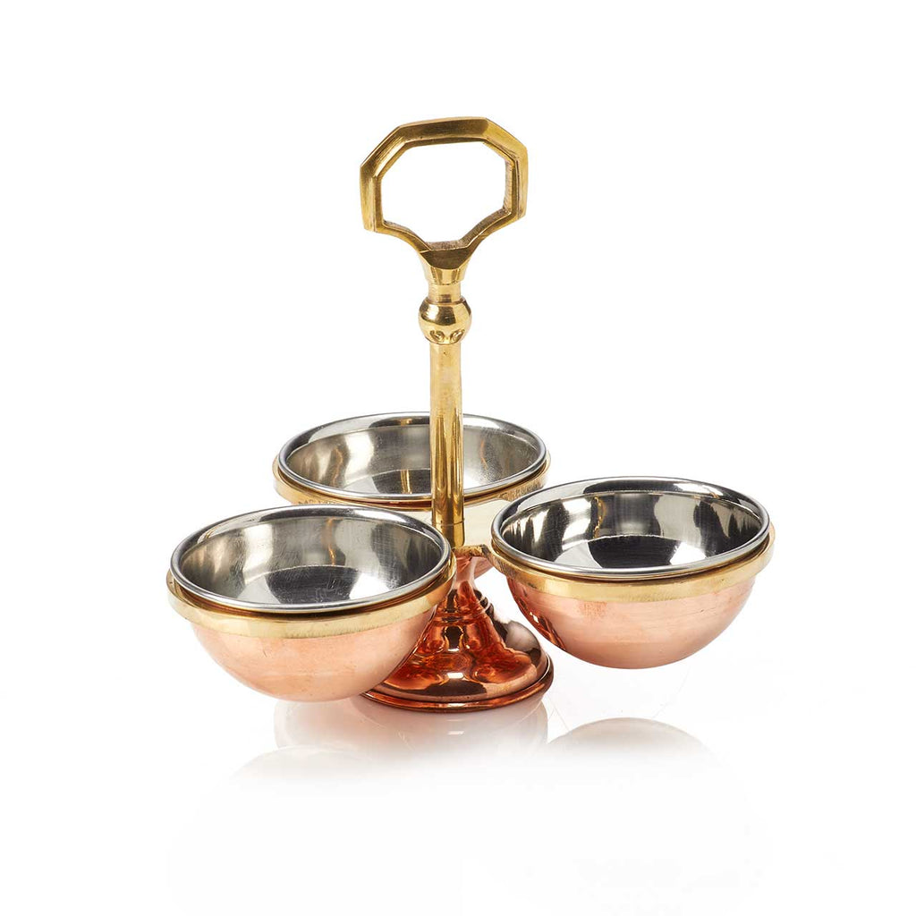 Afterglow Hammered Copper Snack/Condiment Set