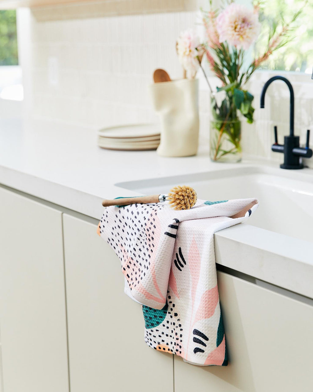 Jingle Bells Geometry Tea Towel