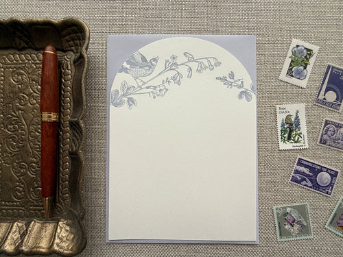 Bird Stationery Set, lilac