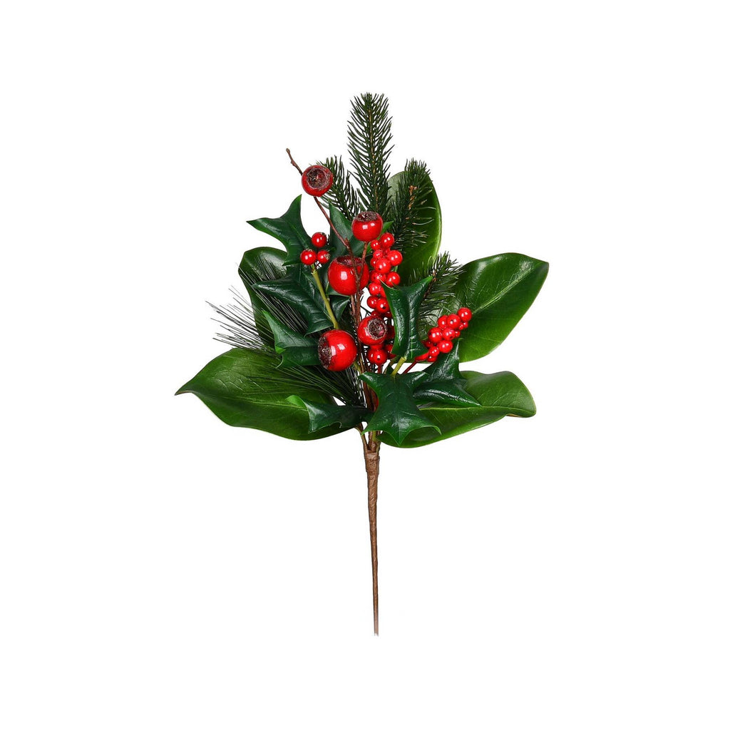 Magnolia & Red Berry Pick - 17 Inch