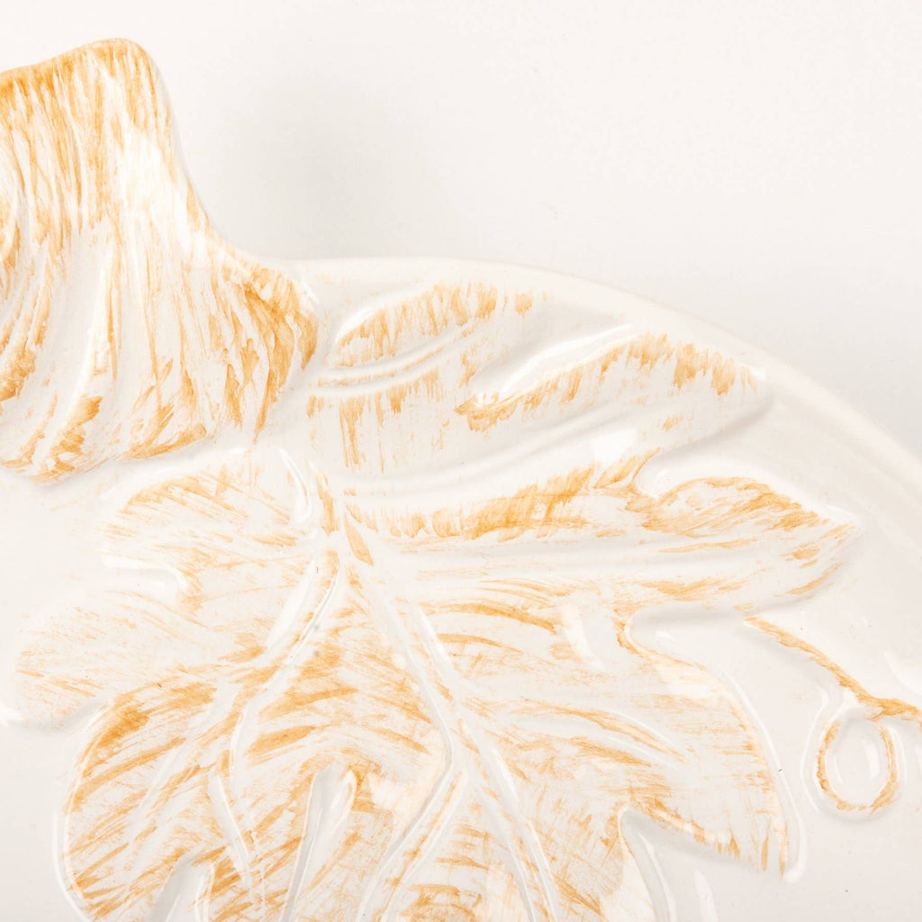 Large White Ceramic Pumpkin Plate