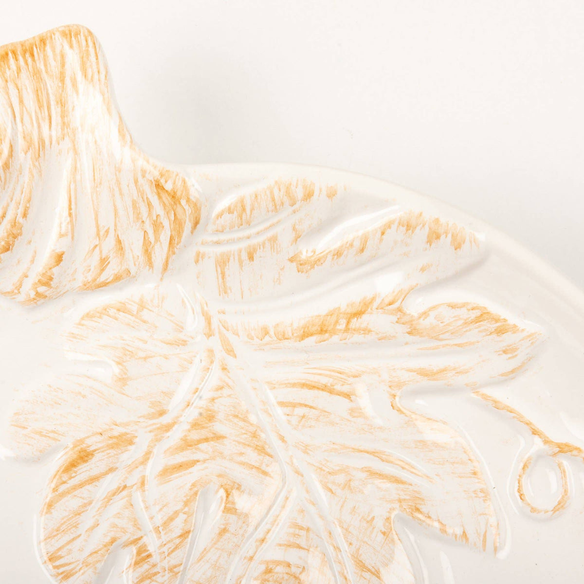 Large White Ceramic Pumpkin Plate