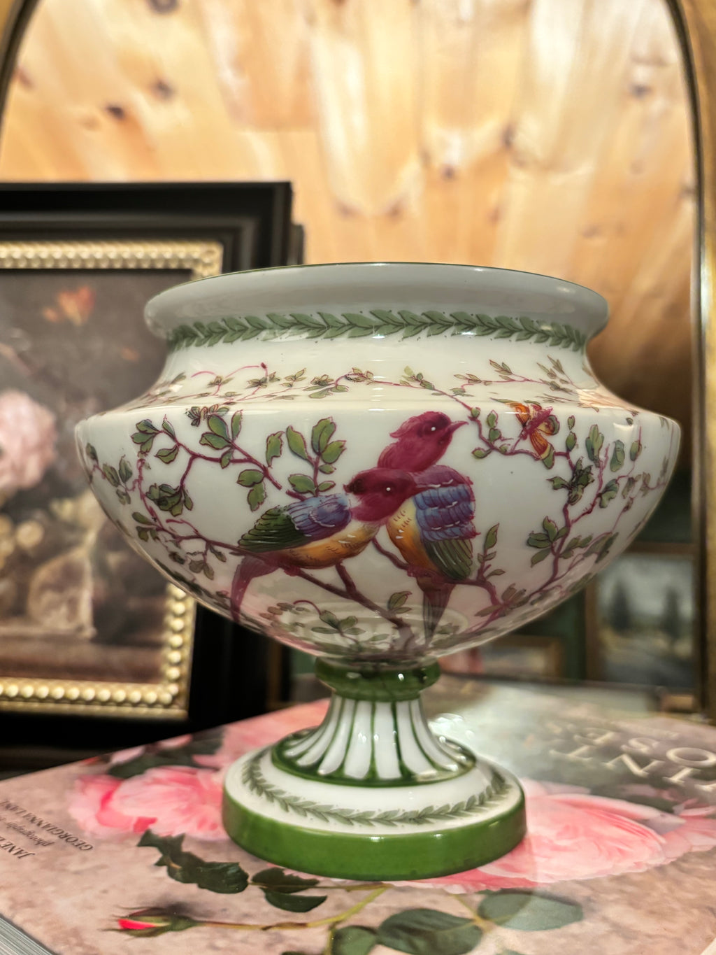 Victoria Austria Exotic Birds Porcelain Compote Bowl