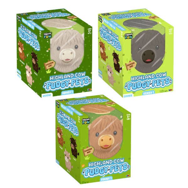 RMS® Crazy Fun™ Highland Cow Pudgy Pets Squishy Assorted Colors