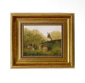 Bunnies in the field framed art piece 5x6￼