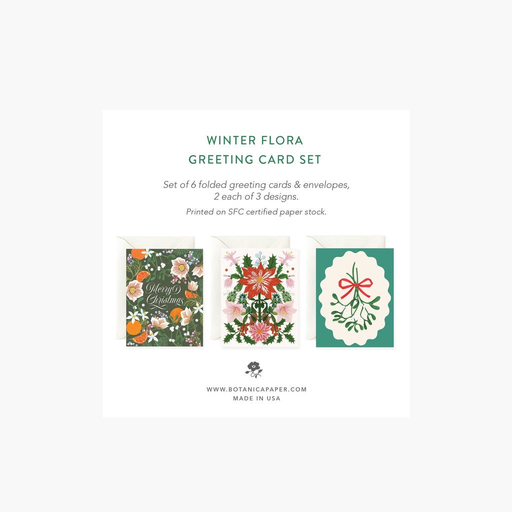 WINTER FLORA, GREETING CARD SET