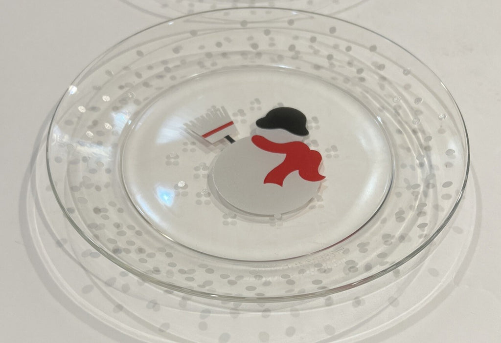 Vintage Luminarc Snowman Plates