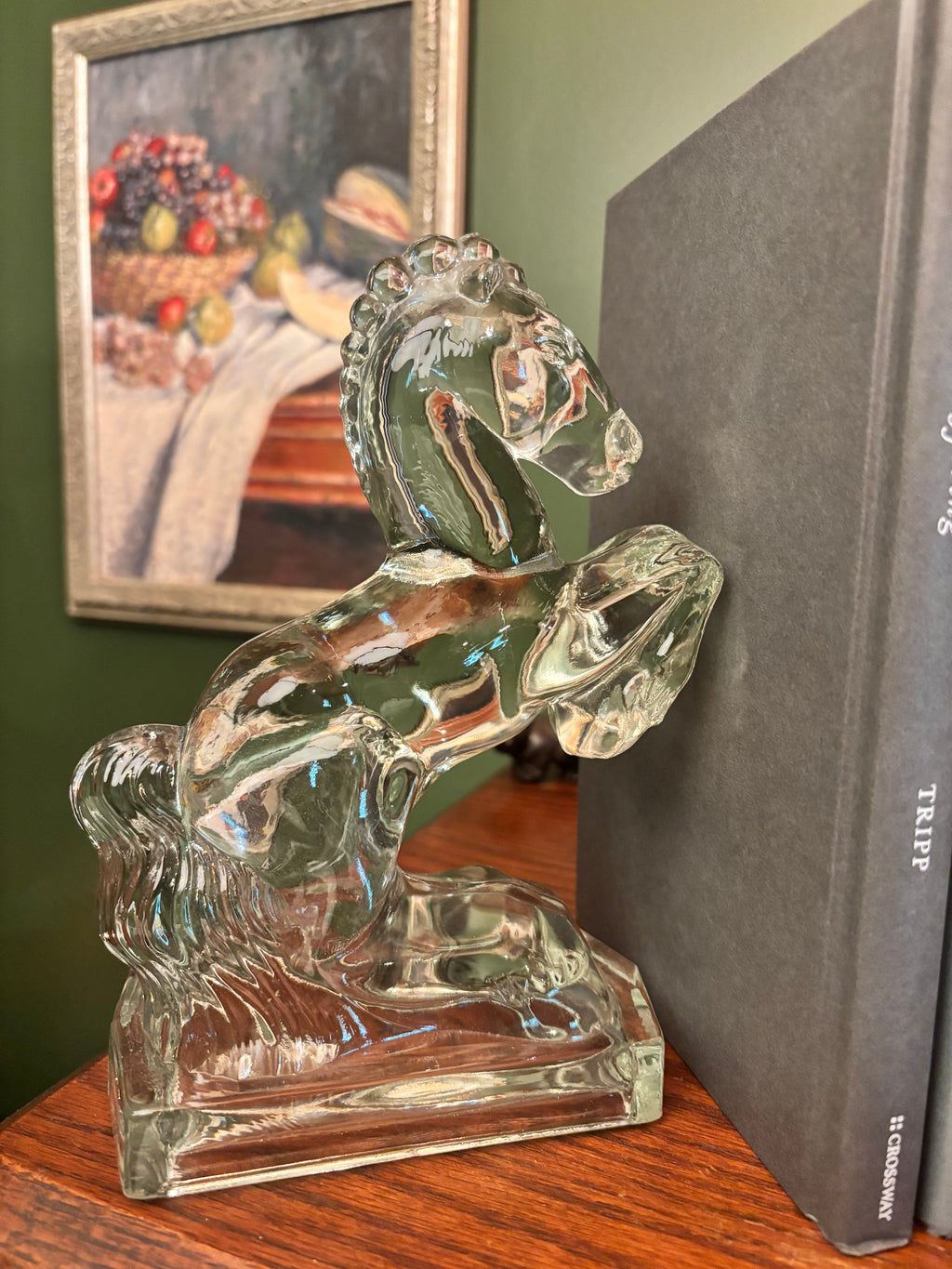 Vintage L.E. Smith rearing horse bookends