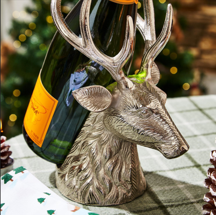 Silver Stag Wine Holder