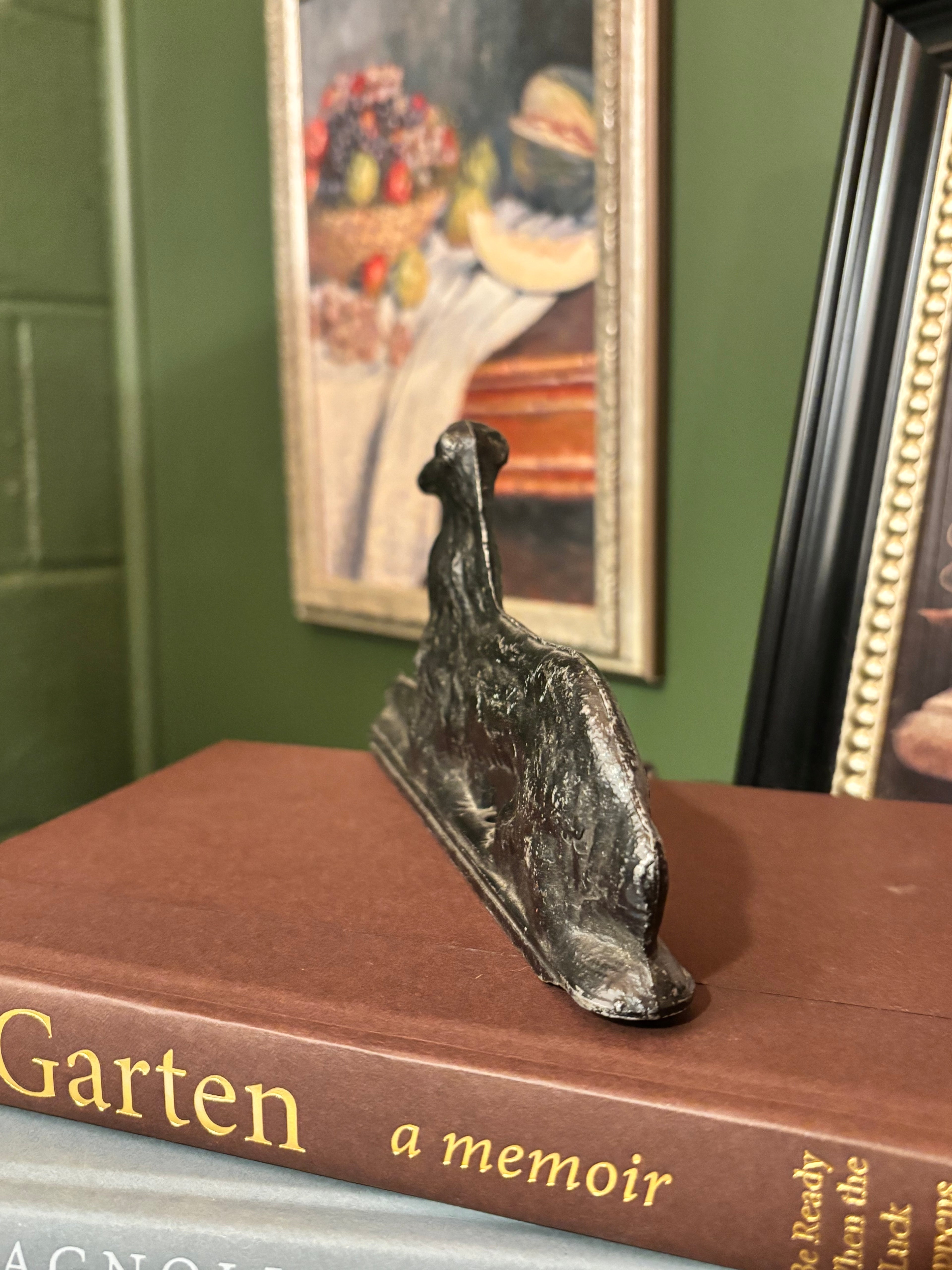Vintage metal greyhound dog gate fence topper