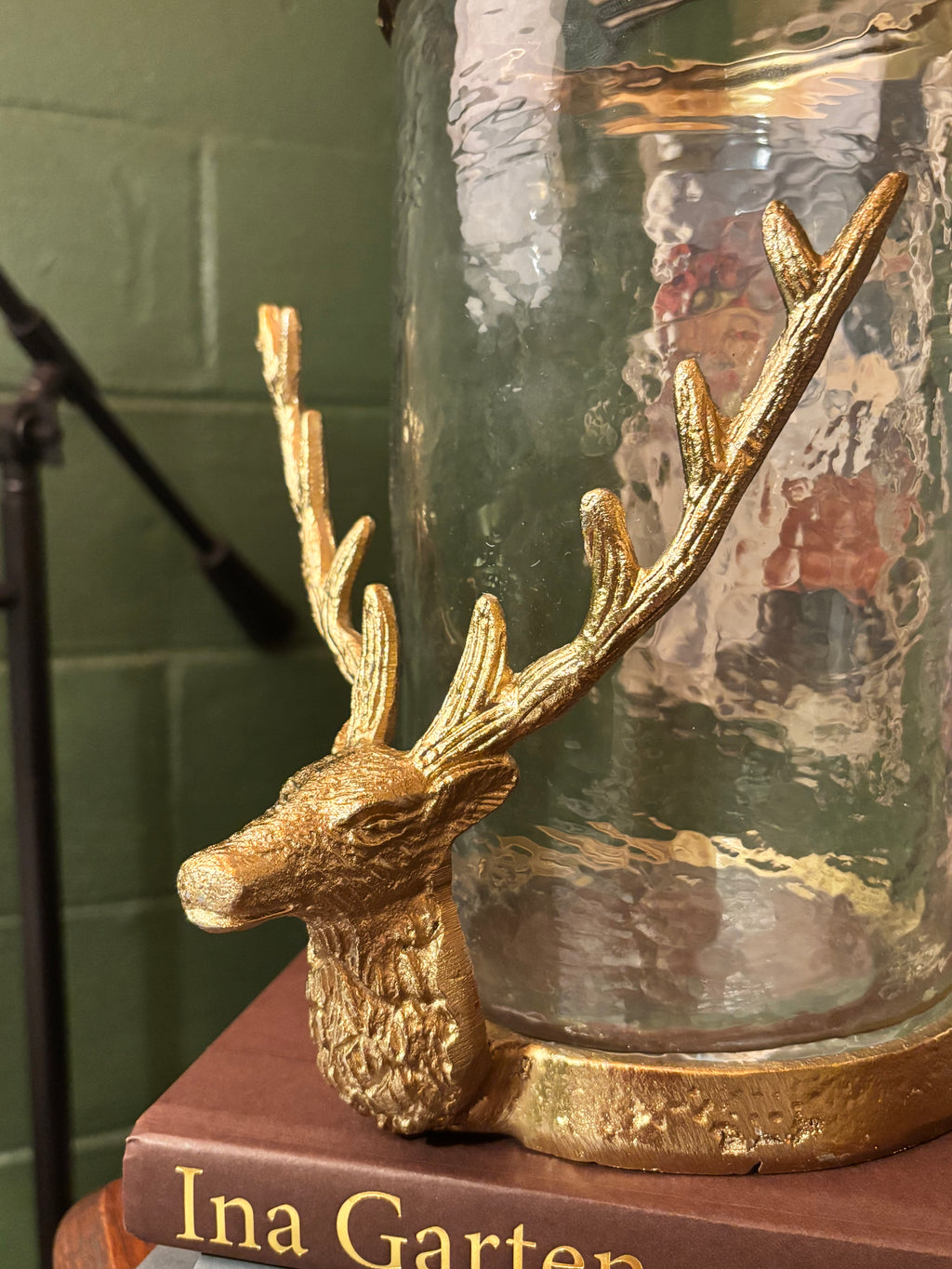 Golden stag hurricane/vase