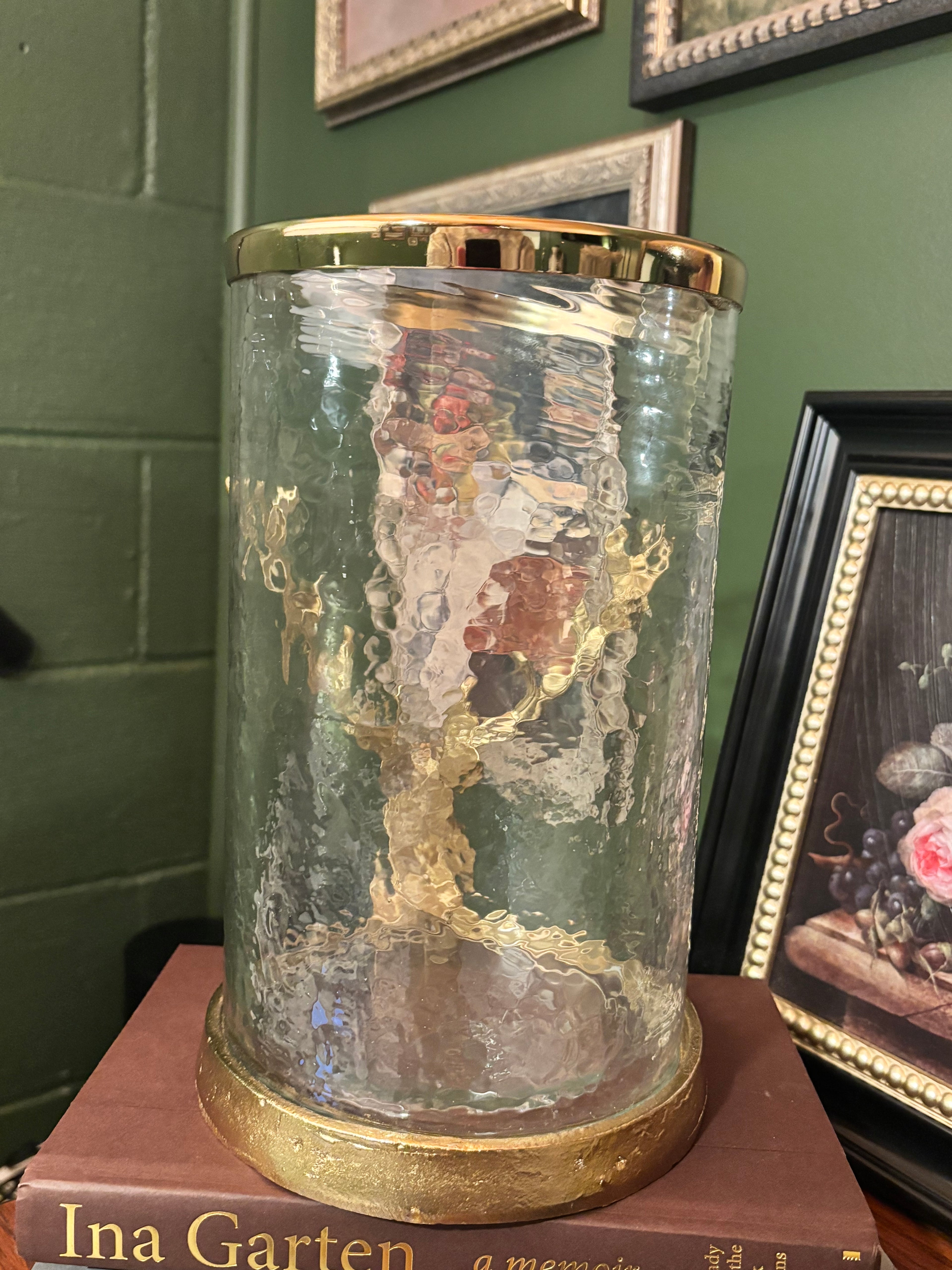 Golden stag hurricane/vase