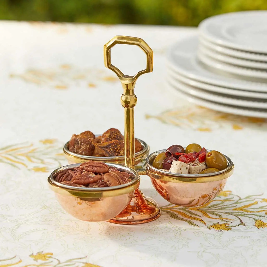 Afterglow Hammered Copper Snack/Condiment Set