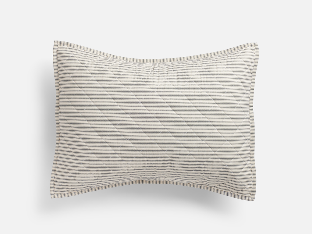 Ticking Stripe Quilted Pillow Sham - Last Chance + Final Sale!