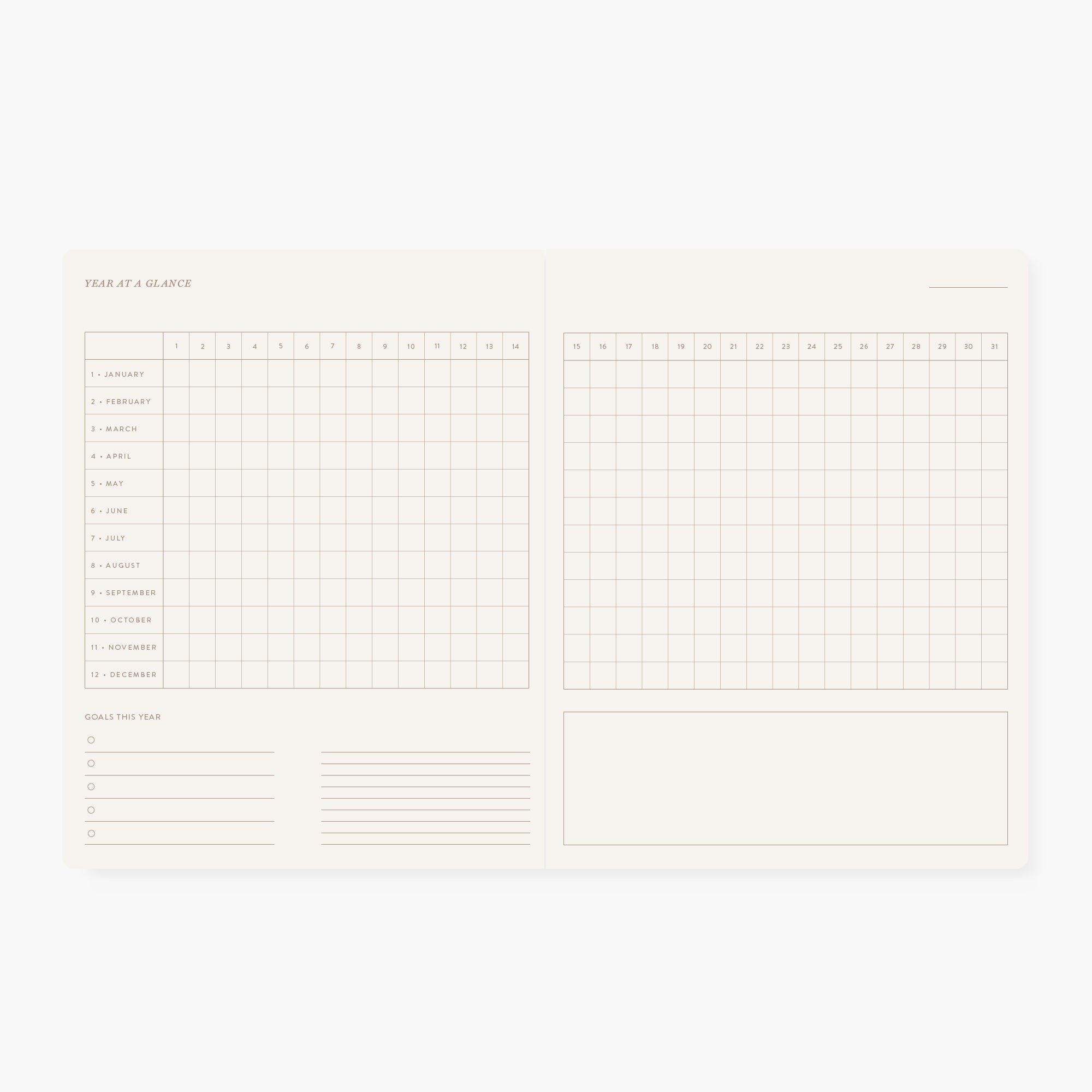 CAMELLIA | Undated Monthly Planner