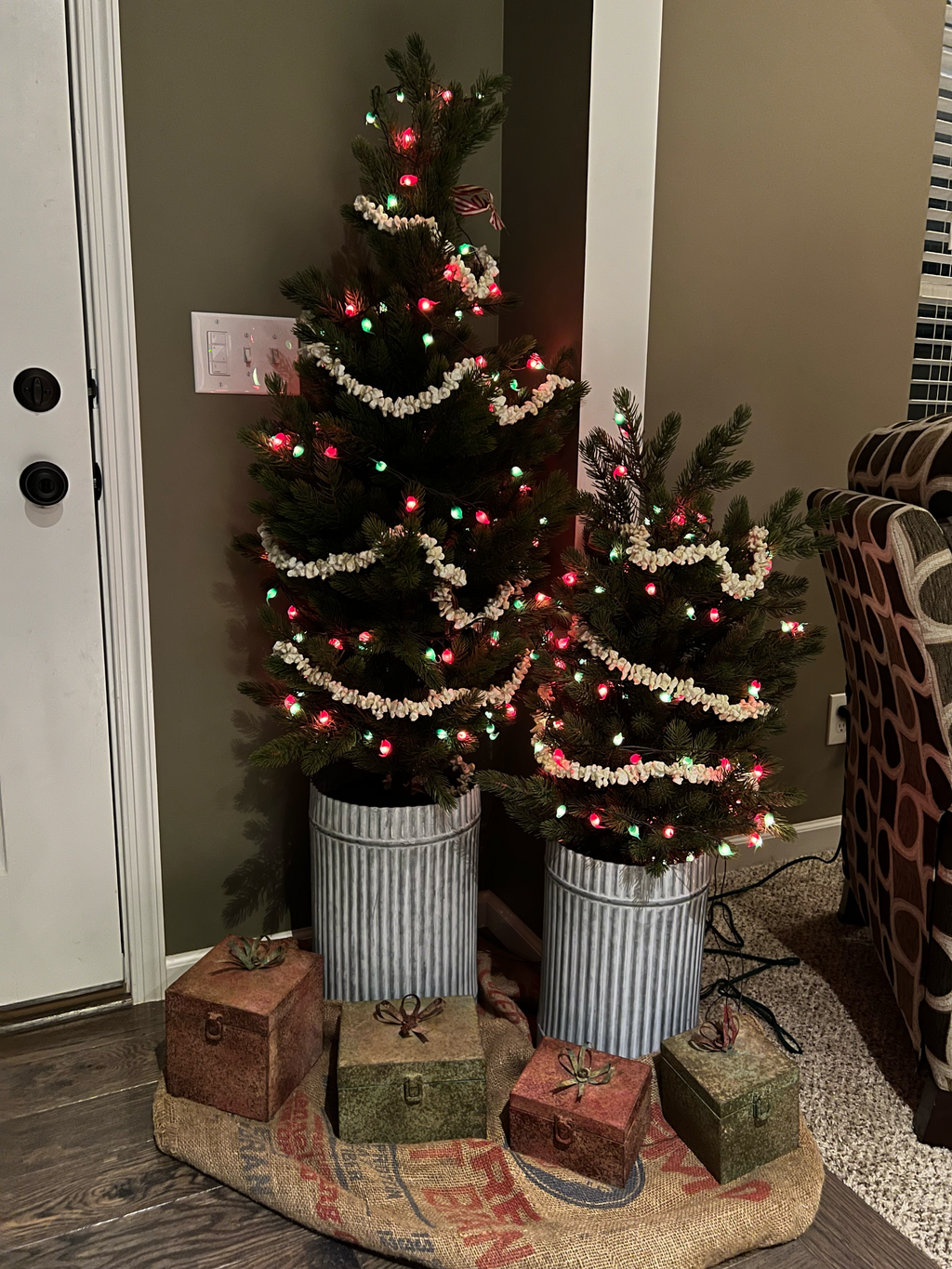 Artifical Spuce Tree in Galvanized Metal Pot