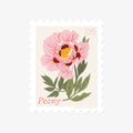 PEONY, MAY FLOWER | STAMP-STYLE VINYL STICKER