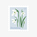 SNOWDROP, JANUARY FLOWER | STAMP-STYLE VINYL STICKER