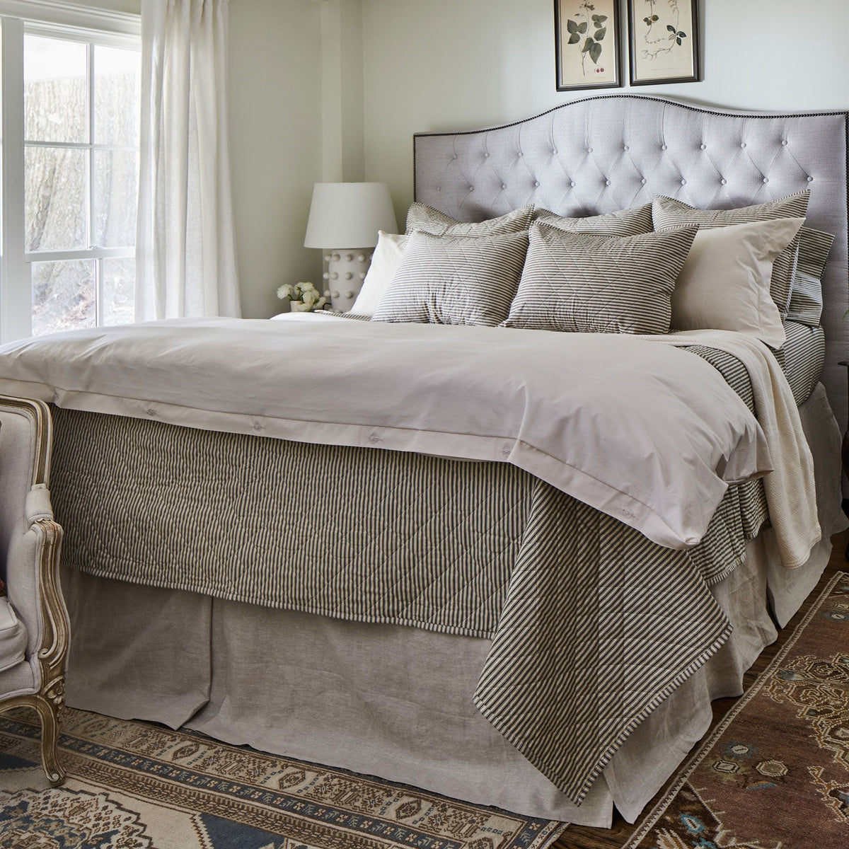 Ticking Stripe Quilted Pillow Sham - Last Chance + Final Sale!