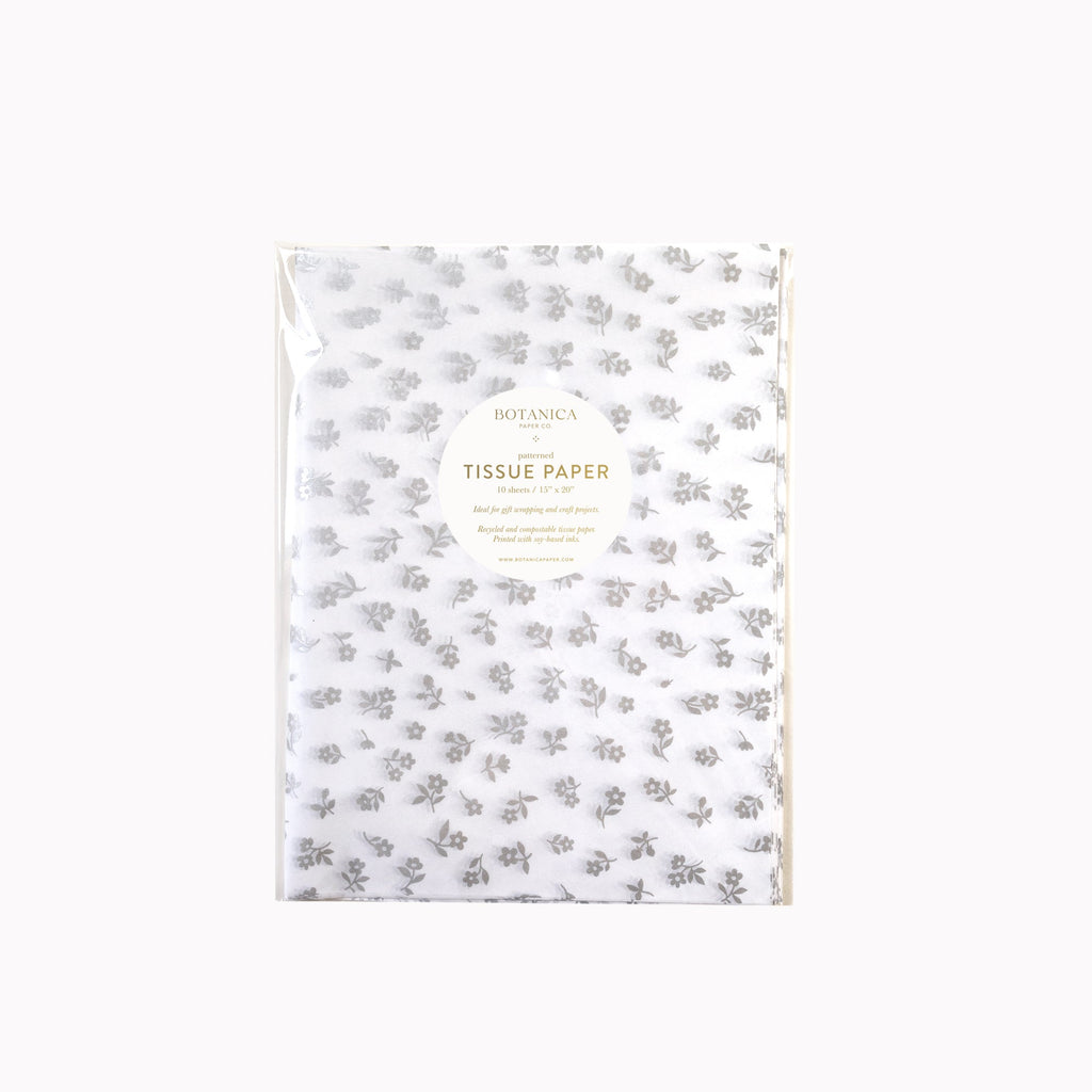 SILVER PETITE FLORA | Tissue Paper (10 sheets)