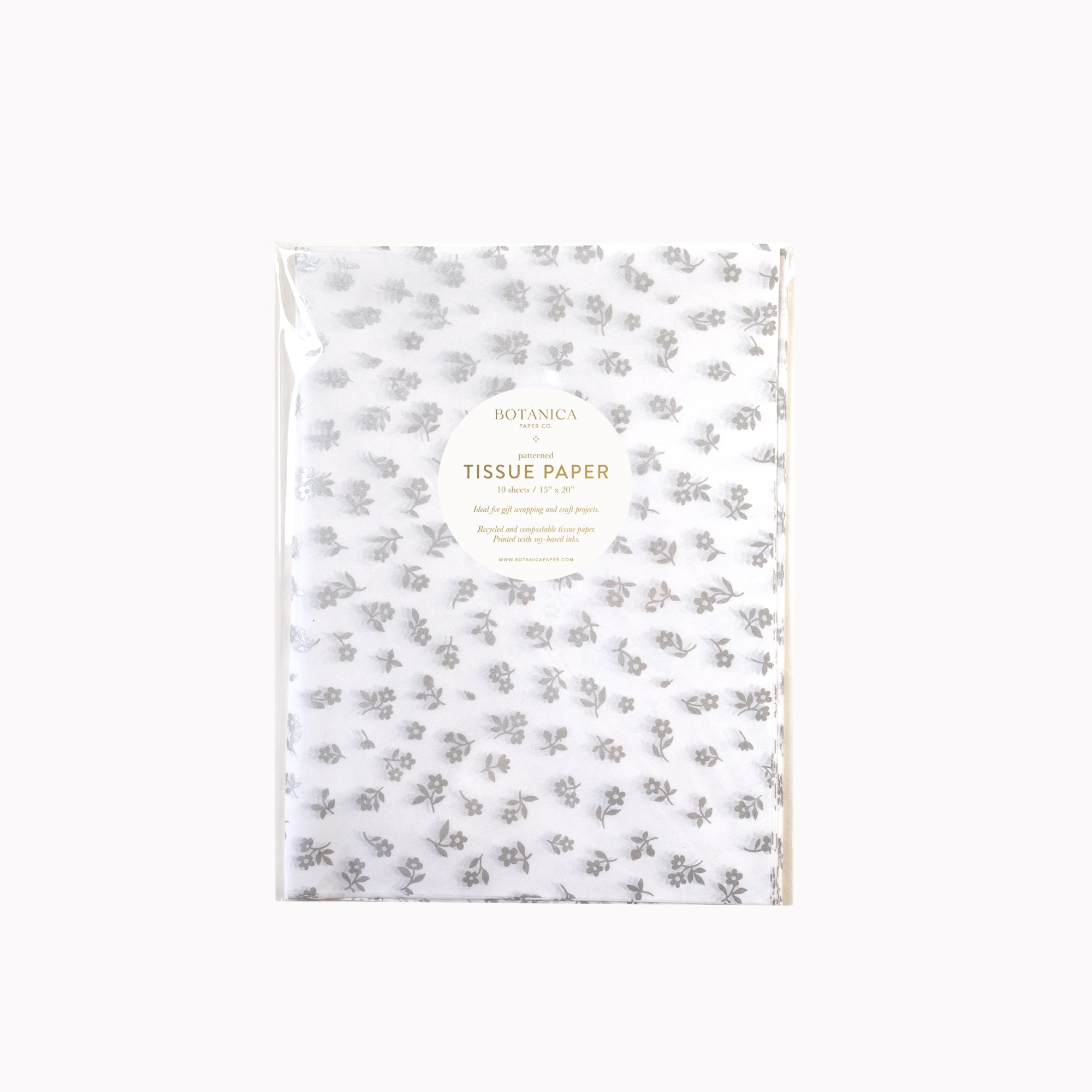 SILVER PETITE FLORA | Tissue Paper (10 sheets)