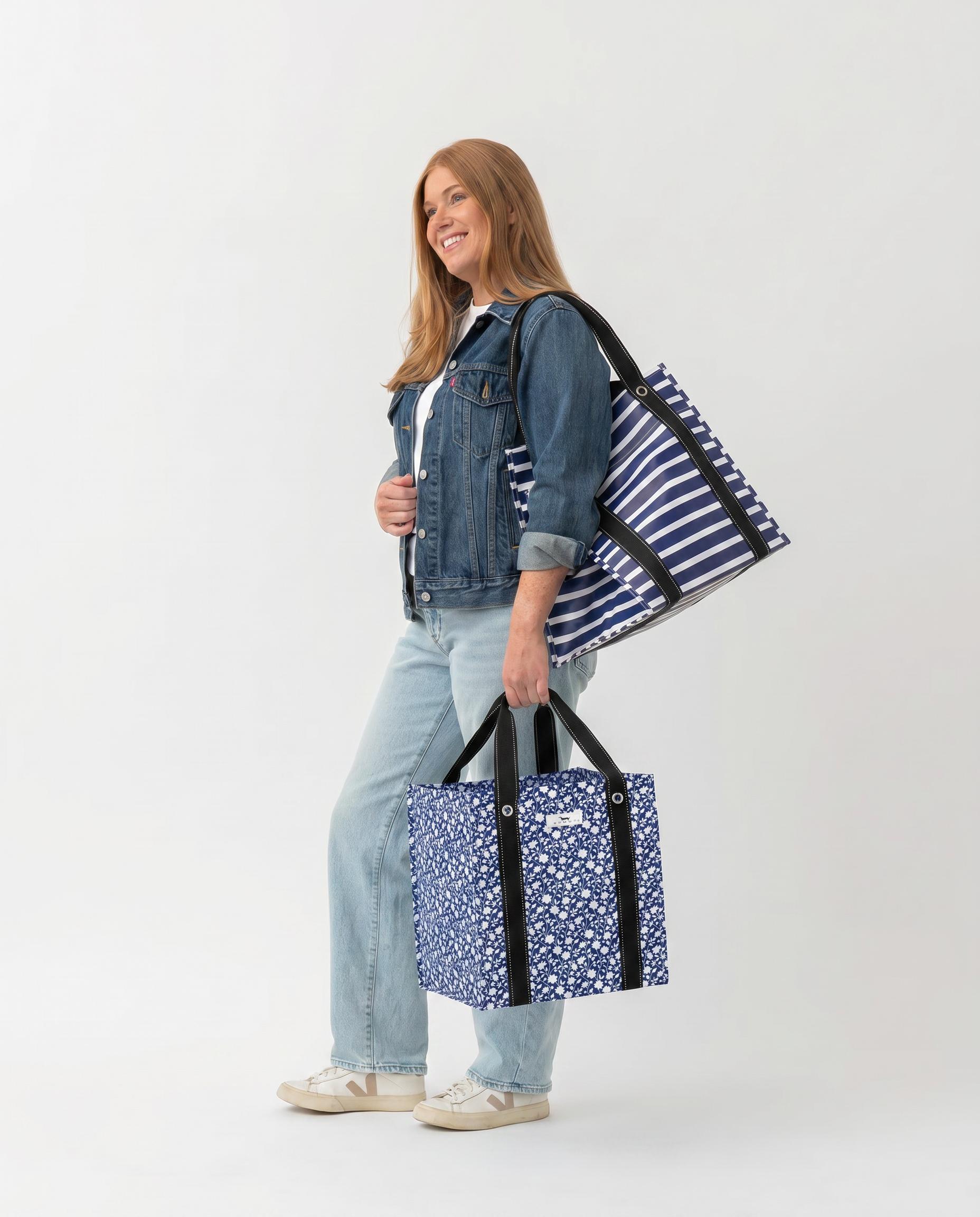 Blue Floral Blooms Bagette Market Tote | Scout Bags