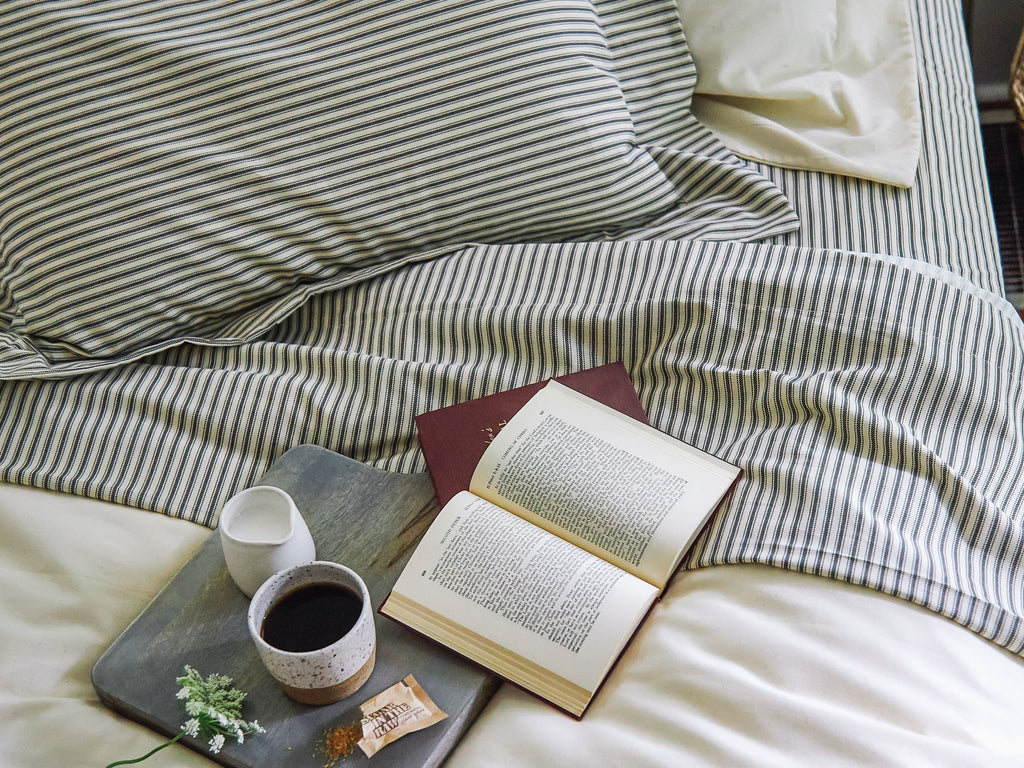 Ticking Stripe Single Flat Sheet - Last Chance + Final Sale!