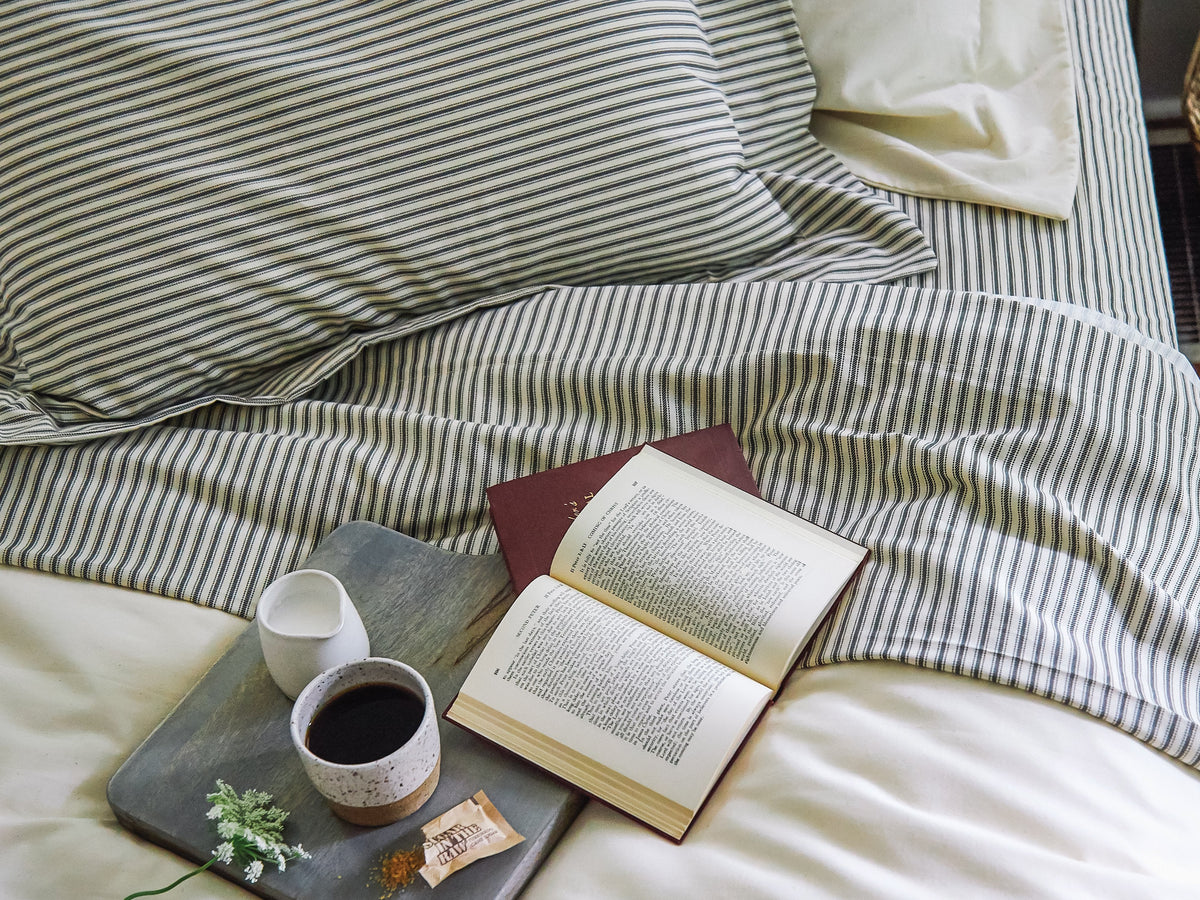 Ticking Stripe Single Flat Sheet - Last Chance + Final Sale!