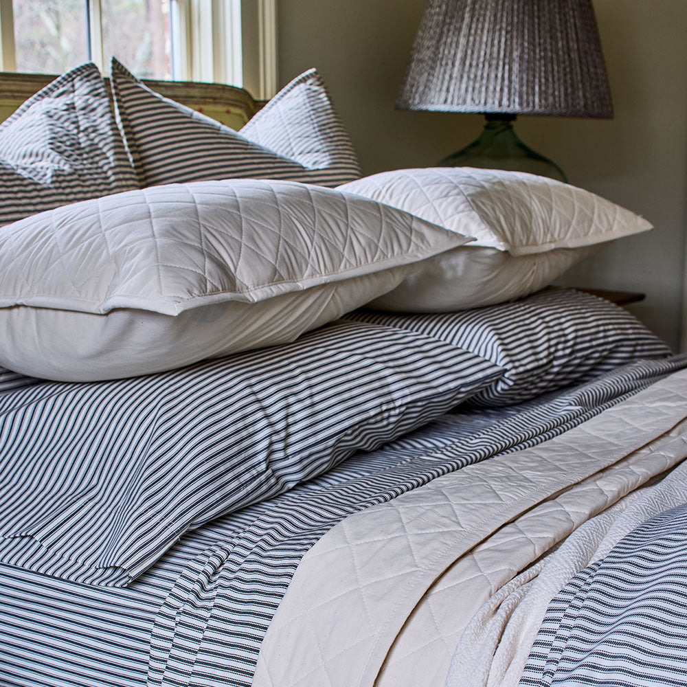 Ticking Stripe Single Fitted Sheet - Last Chance + Final Sale!