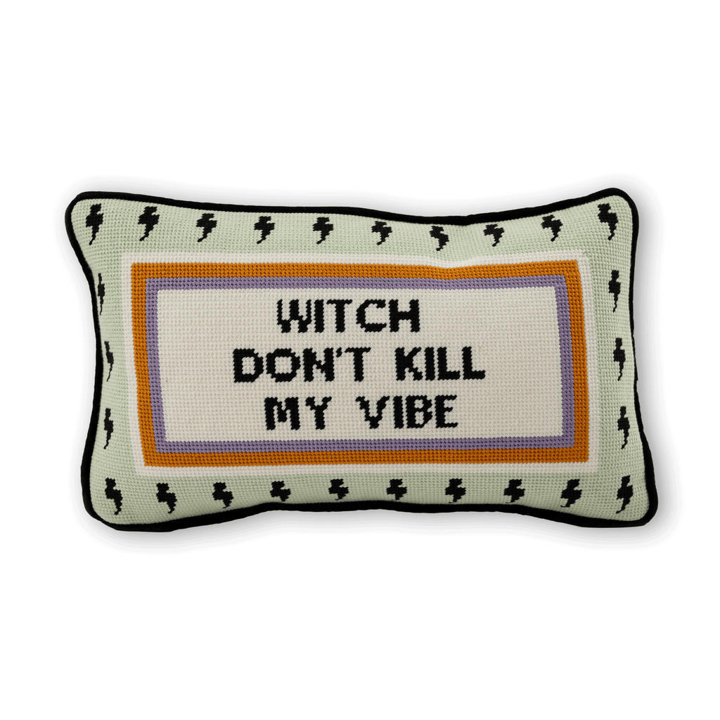 Witch Don't Kill My Vibe Needlepoint Pillow