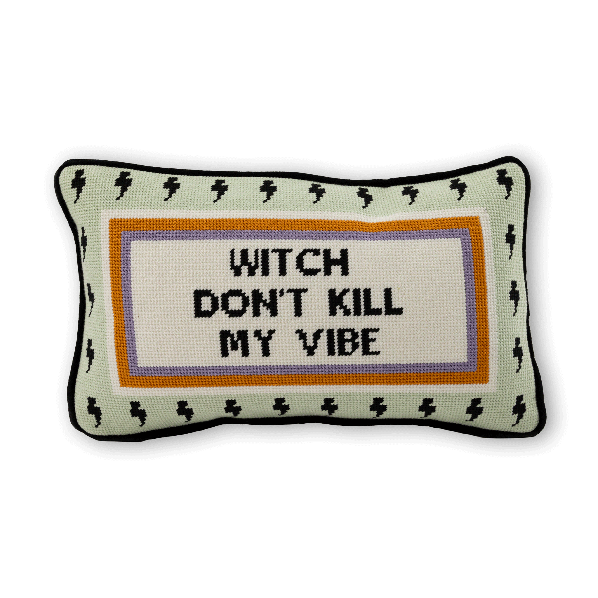 Witch Don't Kill My Vibe Needlepoint Pillow