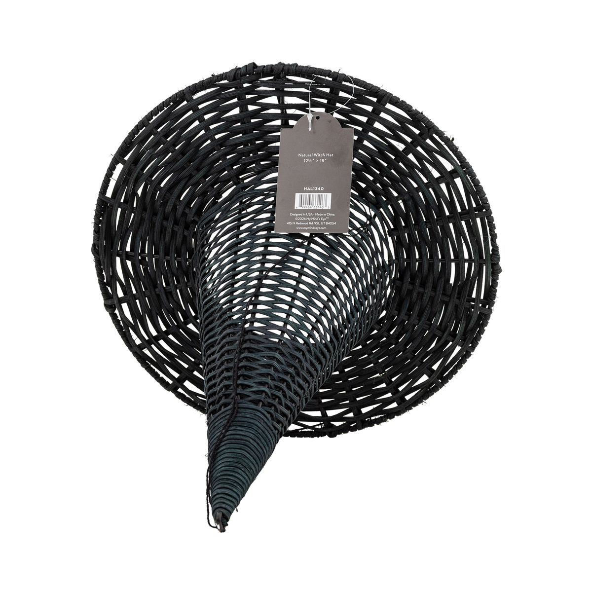 Natural Rattan Witch Hat - 15"