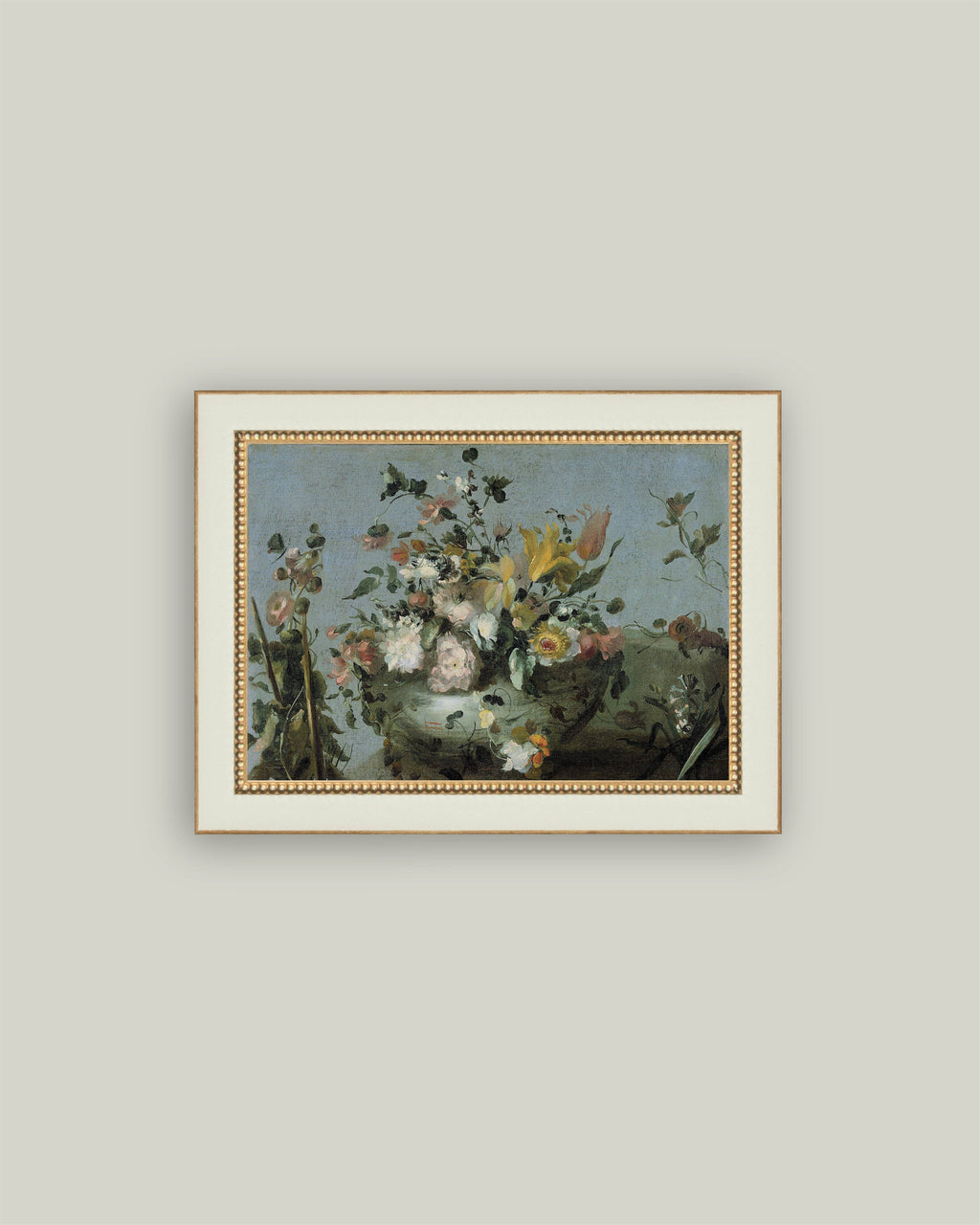 Blue Still Life with Flowers