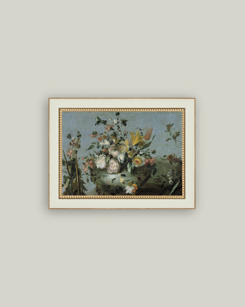 Blue Still Life with Flowers