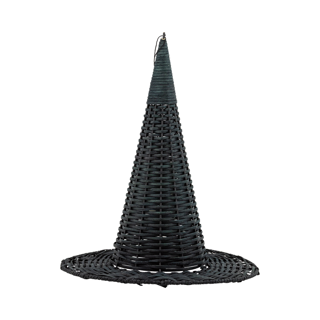 Natural Rattan Witch Hat - 15"
