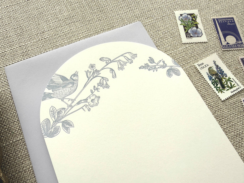 Bird Stationery Set, lilac
