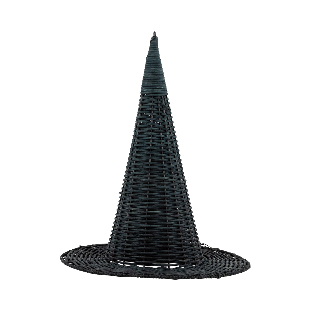 Natural Rattan Witch Hat - 18"