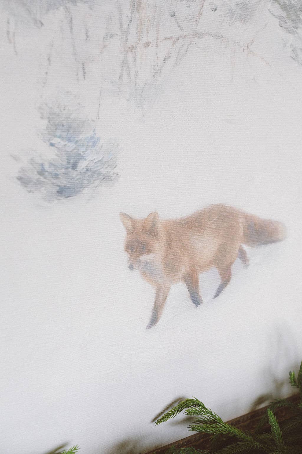 Fox In Winter Framed Antique Art